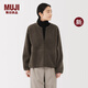 MUJI女式 長(cháng)毛抓絨 夾克女短外套25年冬季新品搖粒絨女裝 BB2T9C5A 卡其色 M (160/84A)