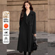 白鹿語(yǔ)西裝領(lǐng)百分百羊毛大衣25冬新年紅時(shí)尚氣質(zhì)長(cháng)款雙面呢女 黑色 XL