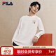 FILA 斐樂(lè )官方男女情侶款針織長(cháng)袖2026春時(shí)尚休閑純棉海棠花長(cháng)T恤