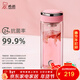 希諾（heenoor） 抗菌玻璃杯女士雙層水杯隔熱便攜簡(jiǎn)約透明家用帶濾網(wǎng)泡茶花茶杯 粉色270ml