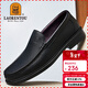 老人頭（LAORENTOU）皮鞋男士商務(wù)休閑鞋透氣軟面正裝男鞋懶人爸爸鞋 A20231 黑 42 