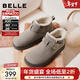 百麗（Belle）復古皮帶扣雪地靴女冬季新款商場(chǎng)同款厚底加保暖短靴E4K1DDD5 灰色 37