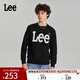 Lee商場(chǎng)同款標準版圓領(lǐng)套頭logo基礎款休閑男長(cháng)袖衛衣潮流LMT006 黑色 M
