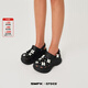 SMFKX CROCS 聯(lián)名款 明星同款時(shí)尚休閑百搭厚底增高透氣洞洞鞋拖 黑鉆石 37-38
