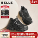 百麗（Belle）潮酷高幫老爹鞋女冬季新款商場(chǎng)同款厚底加絨休閑鞋E6N1DDD5 黑色-厚絨 38