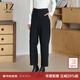 玖姿（JUZUI）商場(chǎng)同款女裝職場(chǎng)通勤簡(jiǎn)約休閑哈倫褲女冬季 素黑 S