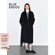 BLUE ERDOS100%羊毛大衣女秋冬經(jīng)典復古系帶落肩中長(cháng)款毛呢外套 黑 M (165)