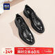 海瀾之家HLA皮鞋男商務(wù)休閑布洛克秋冬德比鞋子男HAAPXM2DAO093 黑色43