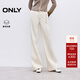 ONLY2025冬季新款加絨金屬腰鏈約克剪裁微喇叭褲牛仔褲女|125432041 J2G米白色 L L標準褲長(cháng)