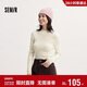 森馬（Semir）毛衣女冬季舒適緊身半高領(lǐng)正肩純色羊毛衫顯瘦打底衫101724107003