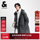 杰克·瓊斯（JACK&JONES）男裝冬季新款百搭日常棉服高領(lǐng)連帽外套通勤休閑長(cháng)款225409037 E44黑砂色 XL （185）