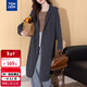 唐獅（TonLion）2025秋冬簡(jiǎn)約氣質(zhì)連帽中長(cháng)款女開(kāi)衫外套