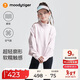 moodytiger女童外套柔軟舒適春秋裝兒童立領(lǐng)純色簡(jiǎn)約短款寬松運動(dòng)空氣層外套