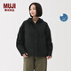 MUJI女式 不易沾水防紫外線(xiàn)便攜風(fēng)帽夾克 防曬衣 25年早秋 女裝 深藏青色 L (165/88A)