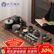 蘇氏陶瓷功夫茶具花梨木色茶盤(pán)粗陶茶具自動(dòng)燒水壺一體整套茶臺