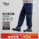 迪士尼（Disney）童裝男童針織工裝褲子加絨加厚休閑長(cháng)褲兒童保暖2026春季新款衛褲 藏青-加絨加厚 130 【身高約125-135cm體重50-60斤】