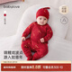 babylove【紡軟織柔】新生兒系帶連體衣純棉衣服初生嬰兒新年衣服歲禧鱗光