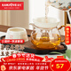 金灶（KAMJOVE）玻璃公道杯帶茶漏過(guò)濾網(wǎng)套裝 茶具配件茶海分茶器加厚功夫茶杯 玻璃公道杯【300mL】配陶瓷茶漏