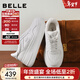 百麗（Belle）沈月同款步步糕厚底小白鞋女商場(chǎng)新款增高加絨休閑板鞋E7J1DAM6 米白色-絨里（6CM跟高）【沈月同款】 37 (235mm)