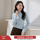 香影奶油白打底針織衫女2025秋冬新款修身內搭毛衣長(cháng)袖半高領(lǐng)上衣 藍色 L 165/88A/110-125斤
