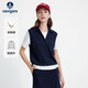 Navigare意大利小帆船假兩件polo衫女士2026年夏季新款寬松短袖V領(lǐng)T恤衫 海軍藍 M