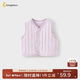 童泰（TONGTAI）嬰兒馬甲秋冬季純棉夾棉男女寶寶衣服背心坎肩馬夾上衣紫色66cm