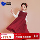 迷你巴拉（minibala）女童裙子兒童小香風(fēng)連衣裙拜年服網(wǎng)紗裙羊毛新年2026春
