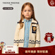 Teenie Weenie Kids小熊童裝25年新款秋冬男女寶寶學(xué)院風(fēng)拉鏈針織毛衣開(kāi)衫 米白色 100 cm