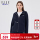 ELLE ACTIVE優(yōu)雅氣質(zhì)休閑運動(dòng)風(fēng)顯瘦外套女士初秋簡(jiǎn)約百搭小清新減齡連帽外套 藏青色 L