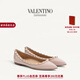 華倫天奴VALENTINO[禮物]女士 ROCKSTUD 漆皮鉚釘芭蕾平底鞋女鞋 粉色 38