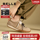 百麗（Belle）彩虹豆復古德訓鞋女低跟輕便運動(dòng)風(fēng)休閑鞋B2085AM5 杏色 37 (235mm)