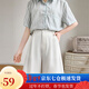 蘿美醬西裝短褲女五分2025新款a字寬松夏季高腰遮肉顯瘦薄款闊腿休閑褲 白色 2XL 【建議120-130斤】