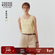 Teenie Weenie小熊女裝T恤夏季清新俏皮活力甜酷無(wú)袖背心內搭打底衫 黃色 S