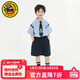 G.duck兒童套裝夏季英倫風(fēng)男女童套裝短袖襯衫幼兒園班服畢業(yè)禮服演出 男童 120 (建議身高110cm  6-7歲)cm