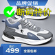 里奇.喬丹   RICKY JORDAN斷碼秋冬新款皮面透氣運動(dòng)鞋休閑減震旅游鞋戶(hù)外百搭防臭跑步鞋男 QD331灰色【皮面款】 40