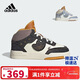 阿迪達斯（adidas）童鞋25冬兒童運動(dòng)鞋男童三葉草DROP STEP籃球風(fēng)中高幫板鞋JS2485