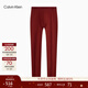 Calvin Klein內衣秋冬男士本命年提花腰邊ck輕柔彈力打底長(cháng)褲秋褲 GEQ-豆沙紅 M