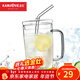金灶（KAMJOVE） 耐熱玻璃辦公杯 吸管杯 帶蓋水杯 玻璃茶道杯AC-100 蘋(píng)果綠/500ml