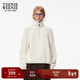 Teenie Weenie小熊秋季時(shí)髦拼接衛衣學(xué)院風(fēng)休閑風(fēng)Polo領(lǐng)半開(kāi)襟上衣 象牙白 M (165)
