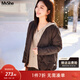 MsShe【菱格輕薄羽絨服】大碼女裝2025秋冬胖mm高端洋氣短款外套200斤 拿鐵色現貨 3XL