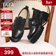 他她（TATA）小皮鞋2026春季新款豆豆鞋黑色厚底女鞋樂(lè )福鞋子CHY07AM6 黑色 41