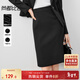 尚都比拉小個(gè)子通勤半身裙女春季氣質(zhì)顯瘦a字裙開(kāi)叉高級感中裙