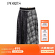 PORTS寶姿春夏新品半身裙百褶裙LM8S028MPT031 黑色印花 XS (2)