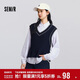 森馬（Semir）[商場(chǎng)同款]長(cháng)袖襯衫女襯衣V領(lǐng)背心2025春寬松兩件套101125105011