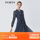 PORTS寶姿春夏新品女裝長(cháng)袖中長(cháng)連衣裙LM8D007MPP070 丈青印花 XS (2)
