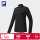 斐樂(lè ) 斐樂(lè )官方女子針織長(cháng)袖衫2025冬季新款健身運動(dòng)加絨半拉鏈長(cháng)T 深黑-BK L 170/88A/L