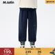 M.Latin/馬拉丁童裝兒童褲子24冬新款男女大童加絨針織中褲 藏青 130cm