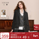 三彩2025冬季新款西裝式毛呢大衣外套中長(cháng)通勤M