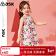 ASK JUNIOR女童連衣裙2025夏小童大花滿(mǎn)印兒童吊帶公主裙 花色 90