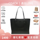 蔻馳（COACH）女士Mollie系列經(jīng)典老花單肩手提包大容量托特包送女生禮物 黑色CV968SVBK 禮物